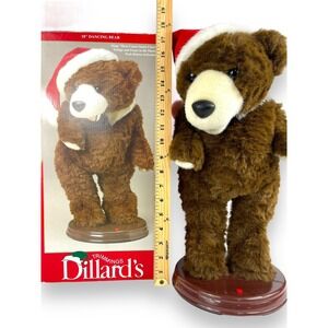 Gemmy Dillards Christmas Santa Brown Bear. Vintage 1998 Cord Inc. See Video!!